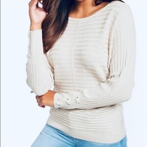 Lace-Up Cuff Dolman Sweater